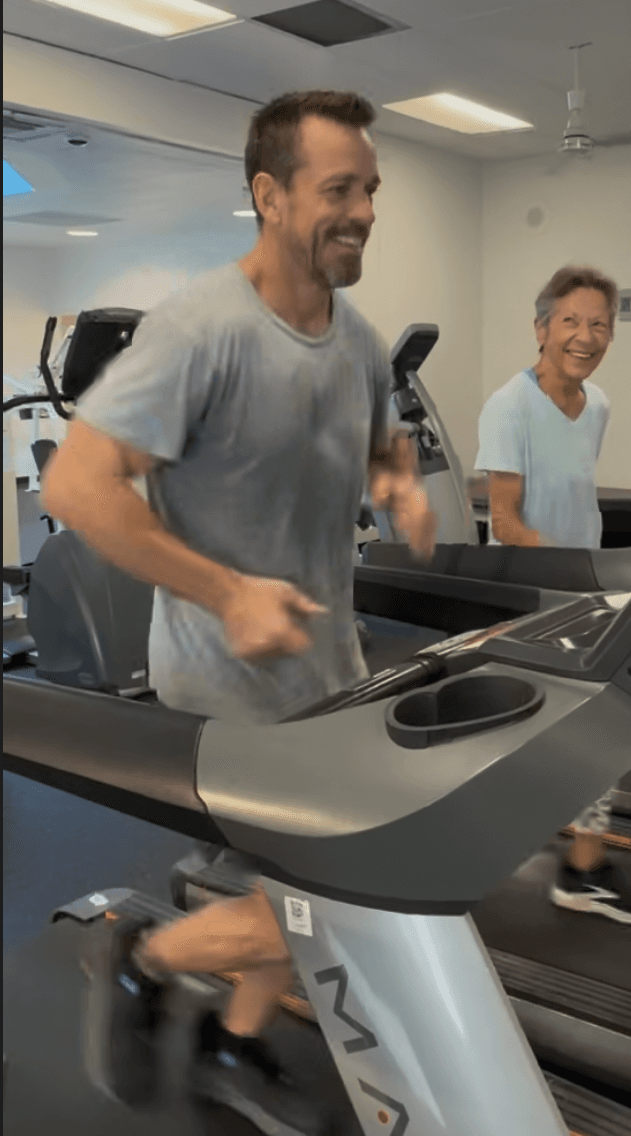 Michael Cavett jogging for the first time in recovery
